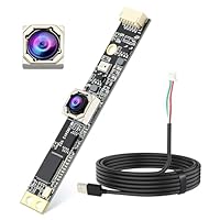Eirolace 13MP USB Industriekamera mit Autofokus & Mikrofon, 4K UVC Kameramodul mit 110° Weitwinkelobjektiv ohne Verzerrung, Plug & Play für Raspberry Pi, Lightburn & Linux
