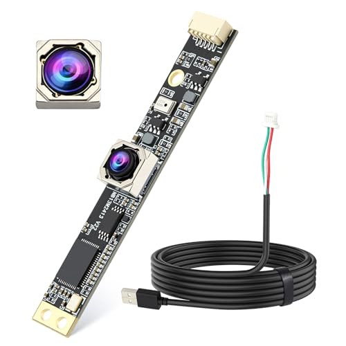 Eirolace 13MP USB Industriekamera mit Autofokus & Mikrofon, 4K UVC Kameramodul mit 110° Weitwinkelobjektiv ohne Verzerrung, Plug & Play für Raspberry Pi, Lightburn & Linux