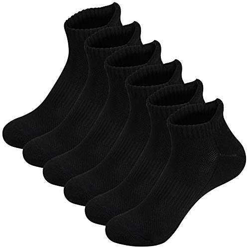 Ambielly Entrenador Calcetines por Hombres y mujeres Deportes Tobillo Calcetines Para hombre y mujer Invisible Caminando Corriendo Calcetines (Black, 43-46) Cover