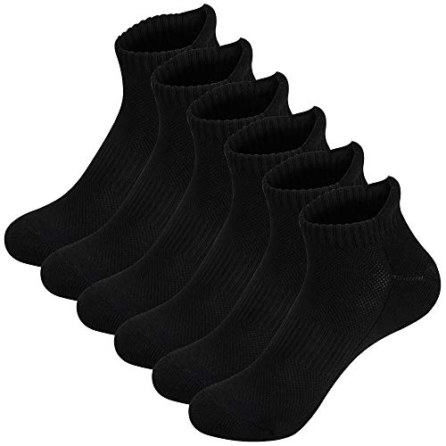 Ambielly Entrenador Calcetines por Hombres y mujeres Deportes Tobillo Calcetines Para hombre y mujer Invisible Caminando Corriendo Calcetines (Black, 43-46)