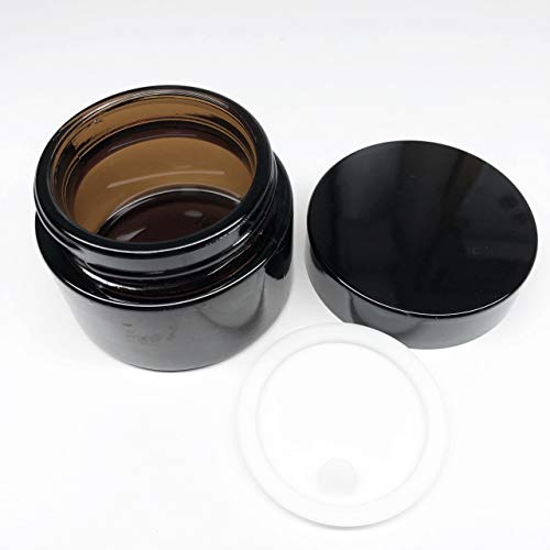最安値 ガラス製 遮光瓶 クリーム容器 ボトル ハンドクリーム アロマクリーム クリームジャー保存 詰替え 容器 30g 6個 セット ブルー ブラウン ブラウン の価格比較