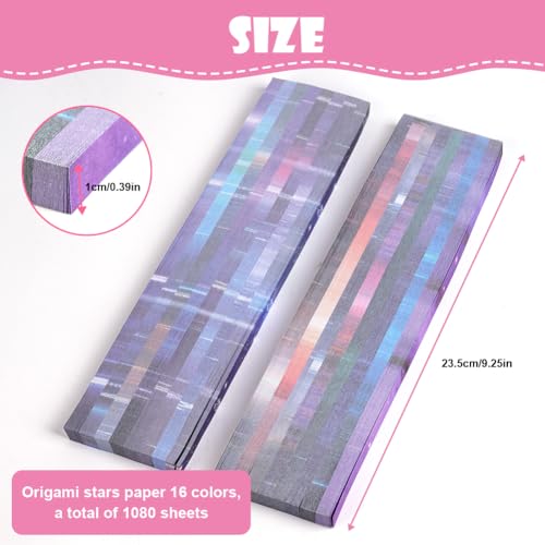 Miniatura 2 de Offcup 1080 Tiras De Papel Origami Estrellas Constelación Y Patrón De Cielo Para Trabajos Manuales Y Regalos