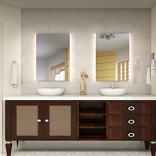 S'bagno 600 x 800 mm Illuminated LED Bathroom Mirror, with built-in Bluetooth Speaker, Dimming Function, Demister pad and Touch Sensor Switch