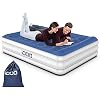 iDOO Doppel Luftmatratze, Aufblasbare Matratze mit Integriertem Kissen und Pumpe, 3 Minuten Aufblas/Luftablassszeit, Aufblasbares Bett, Geeignet für Zuhause oder Camping, 203x152x46cm, 295kg MAX