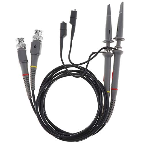 Image of 2pcs P6020 Upgraded Oscilloscope Clip Probes Kit 20MHz Fully Insulated BNC End Probe with Accessories Kit 1X 10X (Pack of 2)