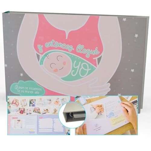 MIMUSELINA | Album Fotos Bebe Primer Año | Guarda los Mejores Recuerdos del Primer año en un Album de Fotos para tu Bebé | Perfecto como Regalos Para Mamás Primerizas