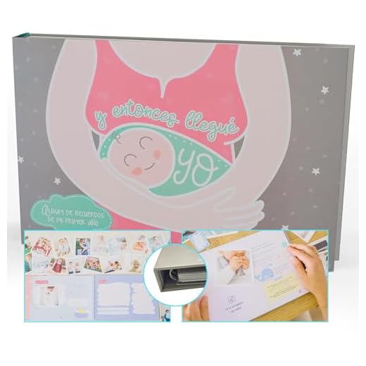 MIMUSELINA | Album Fotos Bebe Primer Año | Guarda los Mejores Recuerdos del Primer año en un Album de Fotos para tu Bebé | Perfecto como Regalos Para Mamás Primerizas