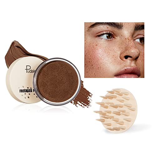 Freckle Makeup Pen Freckle Air Cushion Rainbow Freckles Makeup Quick Dry and Waterproof Natural Fake Freckle Makeup Stamp Super Fast Freckle Face Tattoo Makeup Kit (Light Brown)