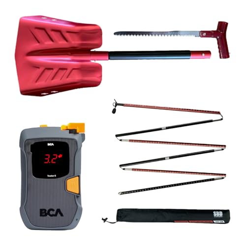 SnowBigDeal Avalanche Rescue Bundle - BCA Tracker S Avalanche Beacon 260cm Avalanche Probe Rescue Shovel w/Saw