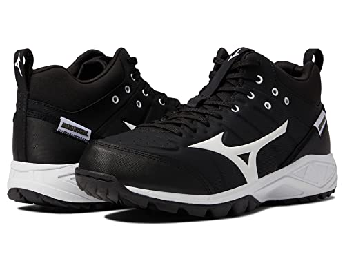 Mizuno mens Ambition 2 All Surface Mid Turf Shoe, Black-White, 8.5 US