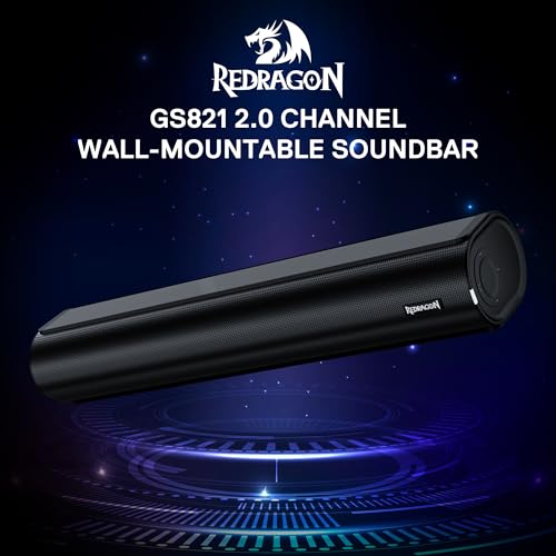 Redragon GS821 Computer Soundbar - Hi-Fi Stereo PC Lautsprecher mit BT 5.3, Optischer/HDMI ARC/AUX/USB Anschluss, 3 EQ Modi, Inklusive Fernbedienung, Gaming Lautsprecher für PC, Laptop und Tablet – Bild 8