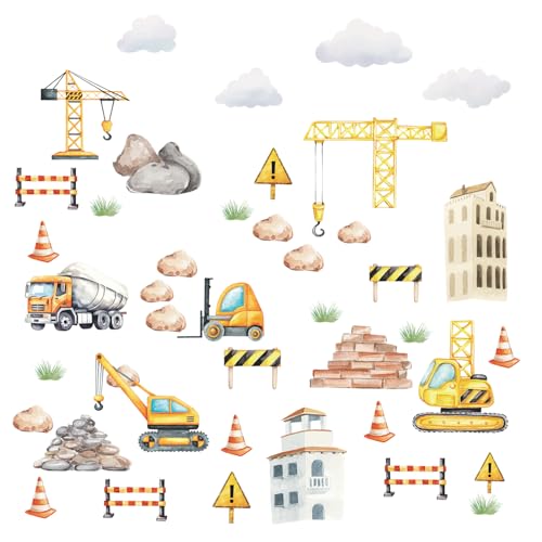 Vinilos decorativos vehículos de construcción para pared miniatura 2
