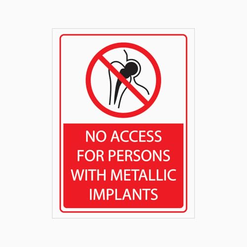 NO ACCESS FOR PERSONS WITH METALLIC IMPLANTS Sign Workplace Metal Tin Sign 8 x 12 inch for Industrial & Commercial Series