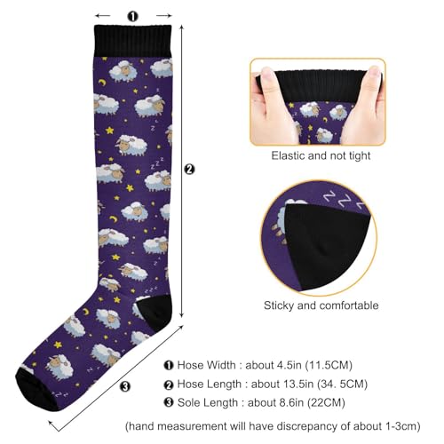 Image of SHJI Compression Socks for Women Sock Men Knee High Stockings for Running Athletic Hiking Cycling