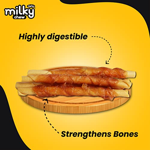 Image of Milky Chew Dog Treats Real Chicken and Milk Protein Rich Dog Snacks Healthy Chewy Dog Treats for Puppies & Adult Dogs Calcium Rich Training Reward Treats (Pack of 3, Cheese & Chicken Sticks)