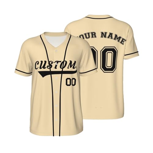 Camiseta de béisbol personalizada para hombres y mujeres en talla única color beige miniatura 1