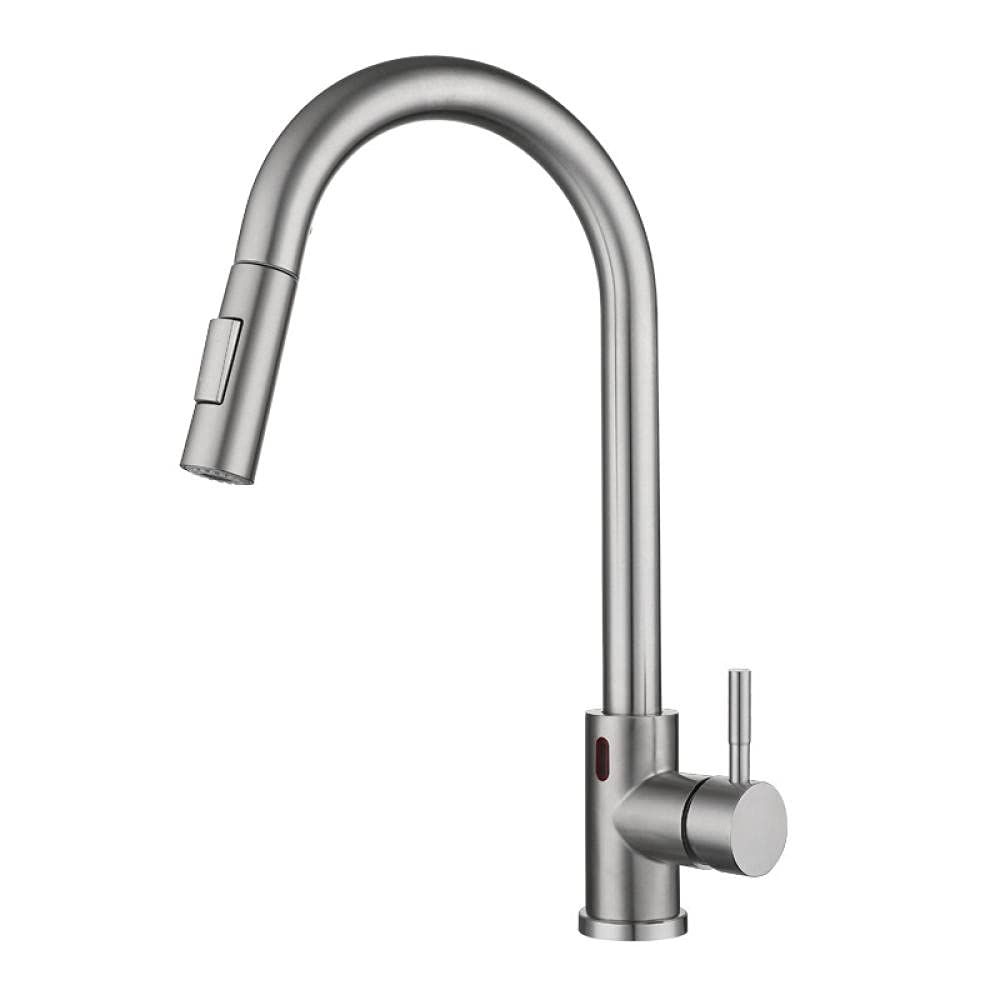 Robinet de cuisine à induction infrarouge en acier inoxydable pour évier