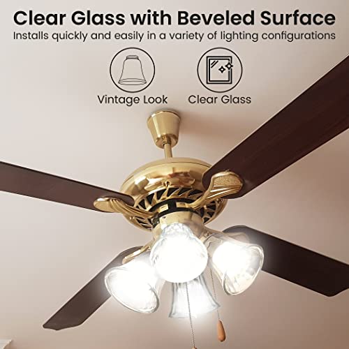 Image of Ceiling Fan Light Covers, Ceiling Fan Globes Replacement Glass, Light Fixture Replacement Glass, Dysmio Lighting Replacement Shade Height: 4.75 inch, Depth: 4.75 inch, Width: 4.9 inch Fitter Size 2.25 inch, 4 Pack