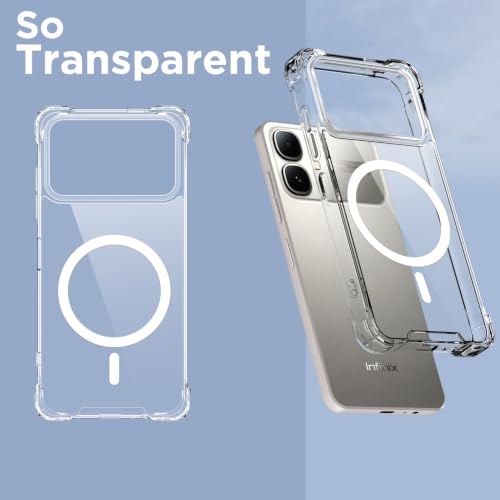 Image of Pikkme Back Cover for Infinix Smart 20 4G Mag-Safe Shockproof PC + TPU | Protective Case Magnetic Support | Bumper Case (Transparent Mag-Safe)