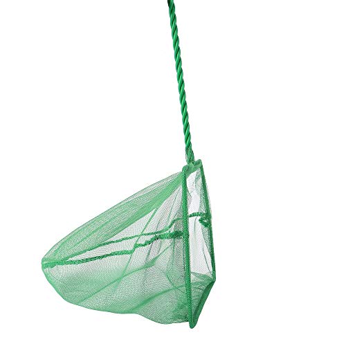 Image of Lpraer 4in 5in 6in Aquarium Fish Net Green Fine Mesh Nylon Net Collection with 11 inch Long Handle Square Quick Catch Fish Net for Fish Tank