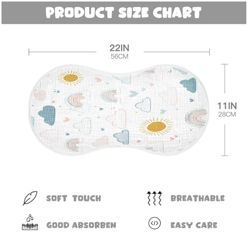 Kigai Boho Rainbow Baby Burp Cloths Extra Soft and Absorbent Burping Rags Cotton Burping Clothes Baby Washcloths for Newborn Boys Girls - 1 Pack4