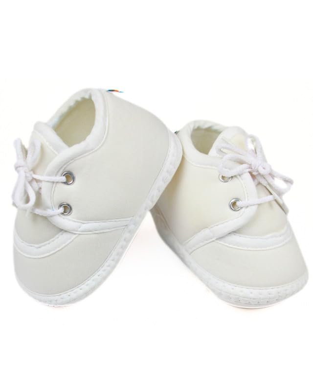 Neska Moda 6 To 12 Months Baby Boys & Baby Girls Cotton Lace Booties-(White)-BT2157 4