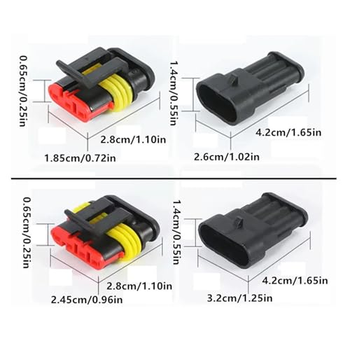 Conector impermeable de 3 pines para cables de coche y barco, pack de 10 piezas rápidas 7