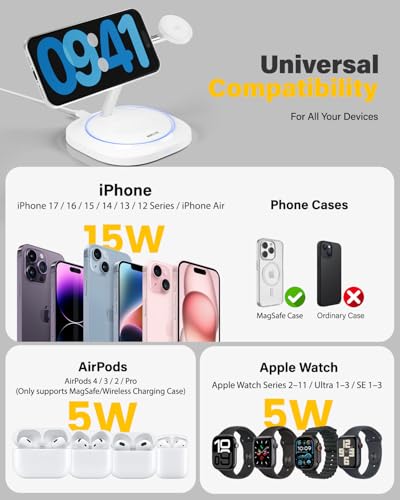 3 in 1 Magnetic Wireless Charger for Apple - Fast Charging Station Compatible - image 4