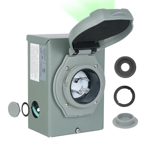 Generator Inlet Box 30 Amp Outdoor - NEMA L14-30P, 125/250V 7500W, Weatherproof Power Inlet Box with Pre-Drilled Holes