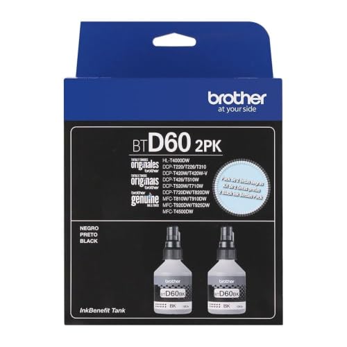 Pack 02 garrafas Refil de tinta Brother Btd60bk Preto