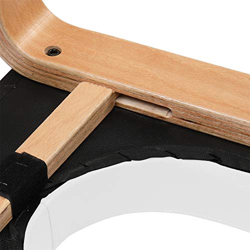 CAMORSA Yoga Chair Wooden Headstand Bench Stool, Chair Trainer, Gym Workout Stool White