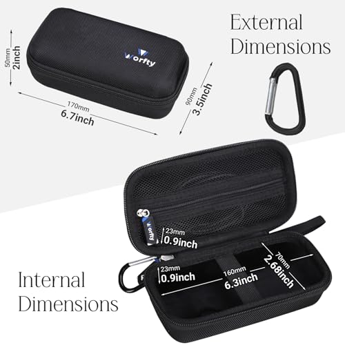 Case for VRURC for VEGER for charmast Portable Power Bank Built-in Cables - Travel Protective Carrying Storage Bag (Case Only) (Black) - Image 4