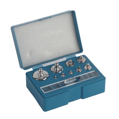 Ejoyous - 17 Piece Calibration Weight Set, 10mg-100g Stainless Steel Precision Calibration Weights with Tweezers and Tool Box, for Digital Jewelry Scales Science Laboratory Weights Study