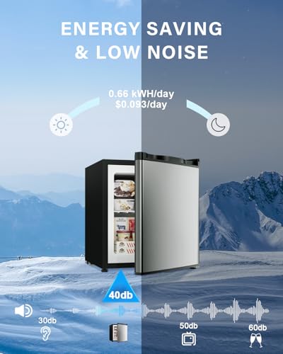 Image of Feelfunn 1.1 Cu.ft Mini Freezer, Small Upright Freezer, Stainless Steel