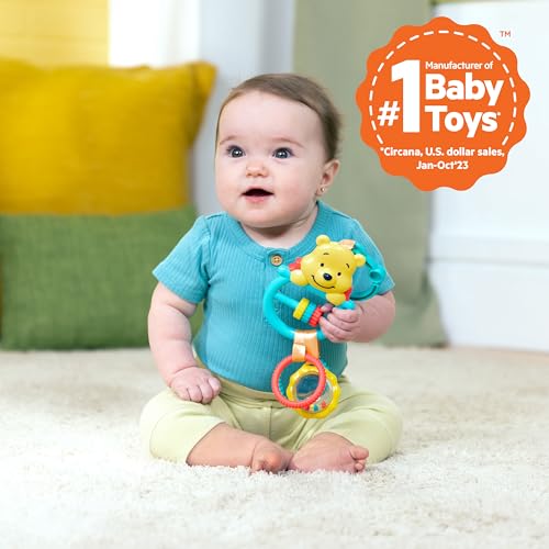 Image of Bright Starts Disney Baby Winnie The Pooh Busy Bear Activity Toy, Unisex Stroller Toy, Newborns & Up