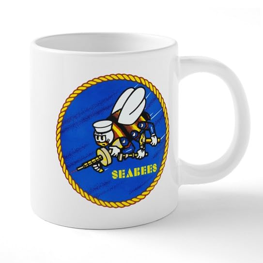 Mega Mug Cerámico 20 Oz US Navy Seabees miniatura 1