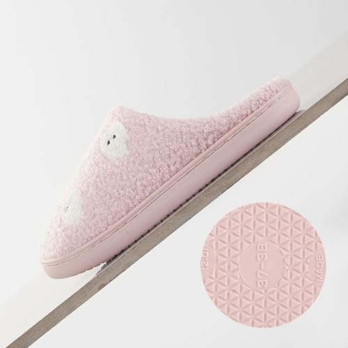 Image of Halloween Pumpkin Slippers for Womens Mens Plush Warm Spooky Lantern Pumpkin Slippers House Shoes