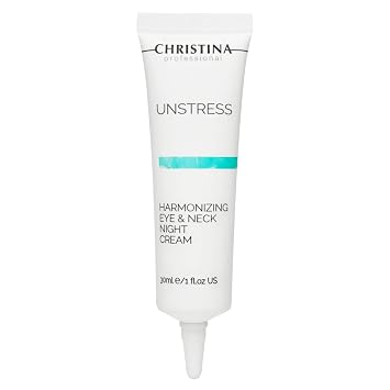 CHRISTINA- Unstress Harmonizing Eye & Neck Night Cream with Retinol | Overnight Skin Repair | Eye Cream Revitalizes, Nourishes, and Hydrates your Skin 1 fl. oz 30 ml