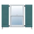 Atlantic Architectural All Louver, Louver Colonial Shutters (Per Pair), 13"W X 52"H, Tempest Blue