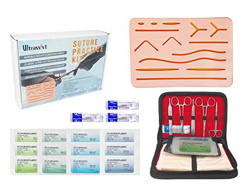 Ultrassist Suture Practice Pad with Embedded Mesh, 3-Layer Silicone Suture Training Pad for Medical Student, Veterinary Training