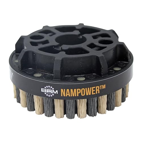 Image of Brush Research ADD10018120 Nampower Dot Type Abrasive Disc Brush, Combination Silicon Carbide /Ceramic Filament, 100mm Diameter,18mm Bristle Length (Pack of 1)