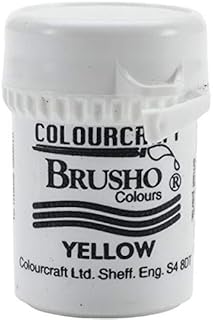 Colorfin Brusho Crystal Colour 15G Yellow, Acrylic, Multicolour, 3.04x3.04x5.08 cm