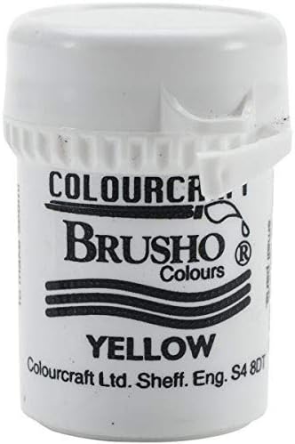Colorfin Brusho Crystal Colour 15G Yellow, Acrylic, Multicolour, 3.04x3.04x5.08 cm