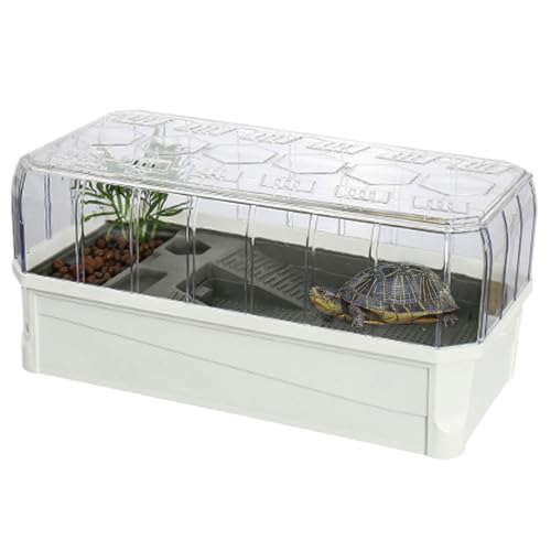 Aquarium Pour Tortues Avec Filtre, Aquarium Pour Tortues | Réservoir D'habitat Multifonction Pour Tortues, Habitat D'Aquarium Blanc Pour Brésilien