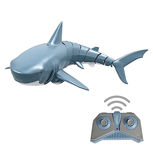 RADIONICS-Mini-RC-Shark-Remote-Control-Swim-Toy-Underwater-Electric-Racing-Boat-Spoof-Pool-Toy-Blue