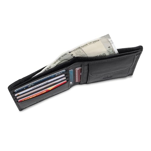 Image of TANSTITCH Slim Leather Wallet || Compact, Minimalist & Thin Wallet || RFID Protected (Black)
