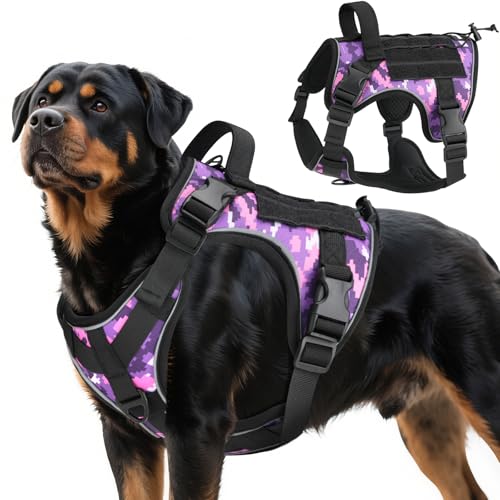 VavoPaw Heavy Duty Tactical Dog Harness for Large Dogs,...