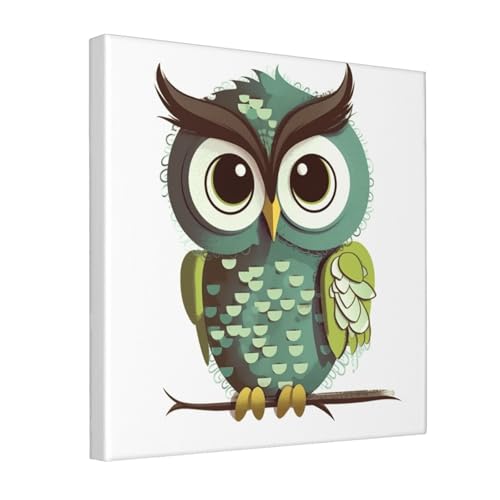 Décoration murale hibou vert pour une chambre à coucher apaisante et moderne