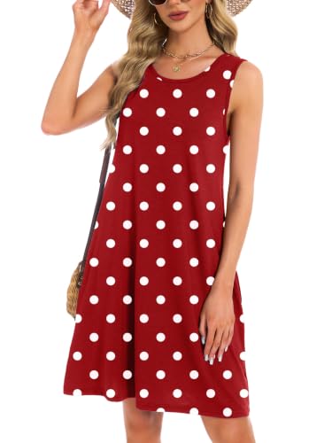 YOKGO Womens Summer Dresses Casual Loose Sleeveless Dress Beach Vacation Floral Tank Sundresses with Pockets — view 3