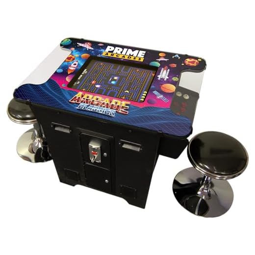 Prime Arcades Cocktail Arcade Machine 412 Games in 1 Commerical Grade with Set of 2 Chrome Stools 5 Year Warranty